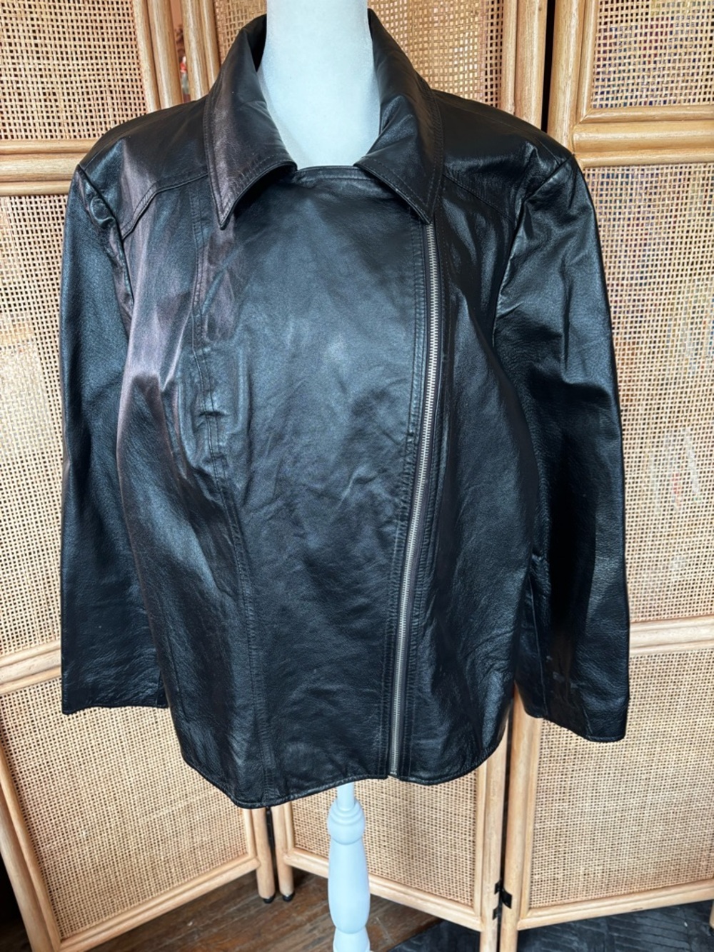 Oscar de la Renta Black Leather Jacket